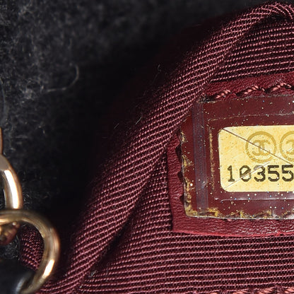Chanel Wool Contrast Stitched Extra Mini Flap Charcoal 8 of 9