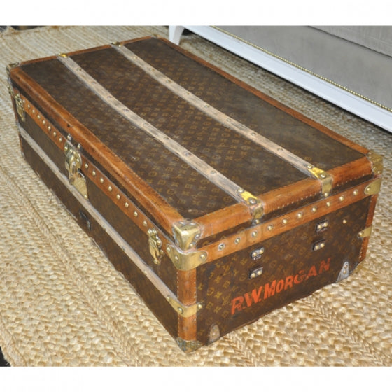 Antique Monogram Trunk