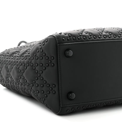 Christian Dior UItra Matte Calfskin Cannage Studded Medium Supple Lady Dior Black 9 of 10