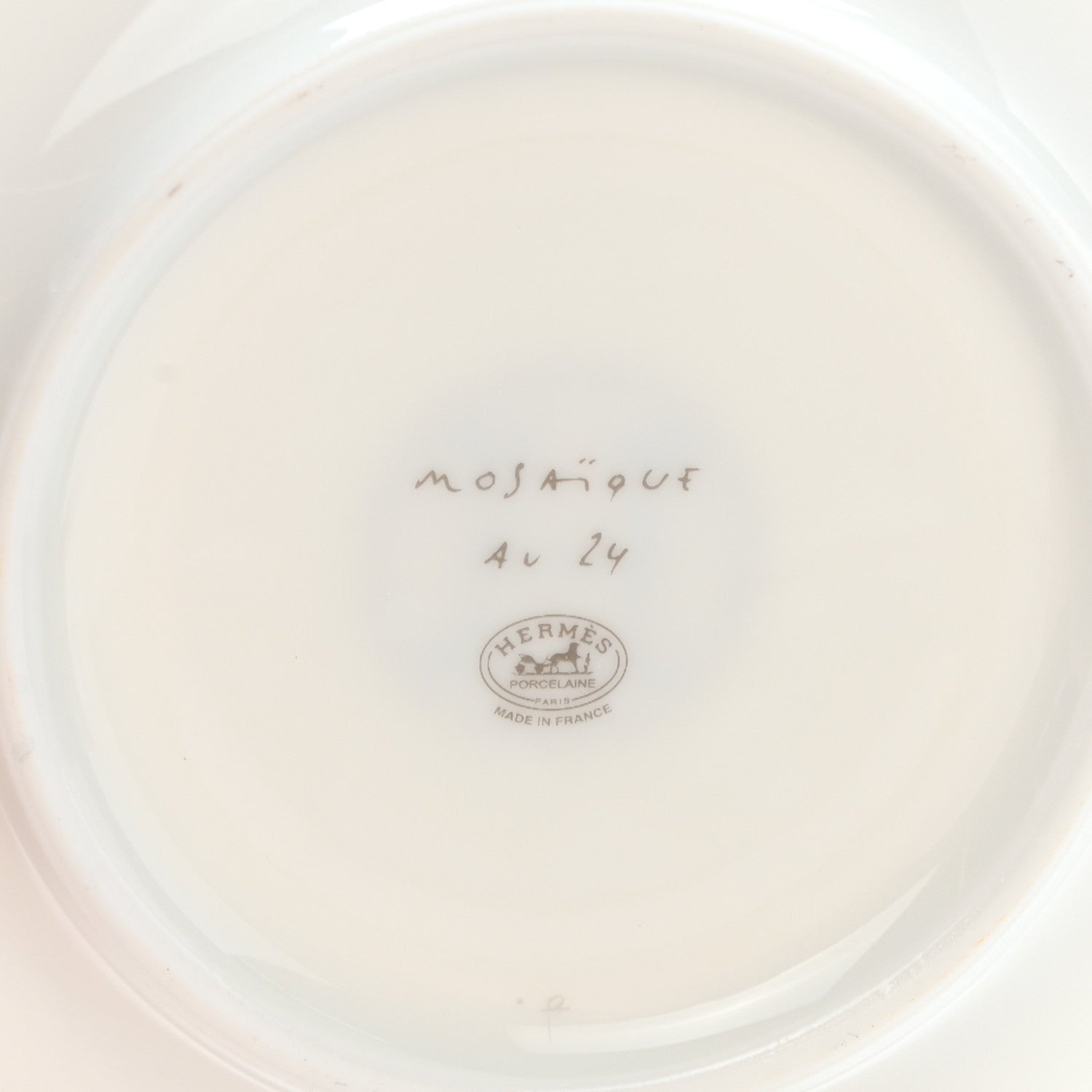 Hermes Porcelain Mosaique Au 24 Platine Tea Cup And Saucer Platinum 3 of 3