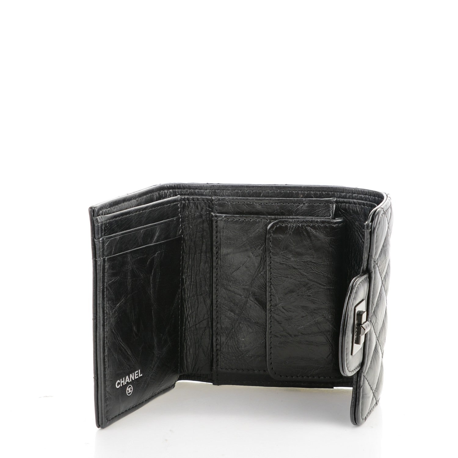 Chanel Aged Calfskin Quilted Reissue Compact Wallet Black 5 of 8