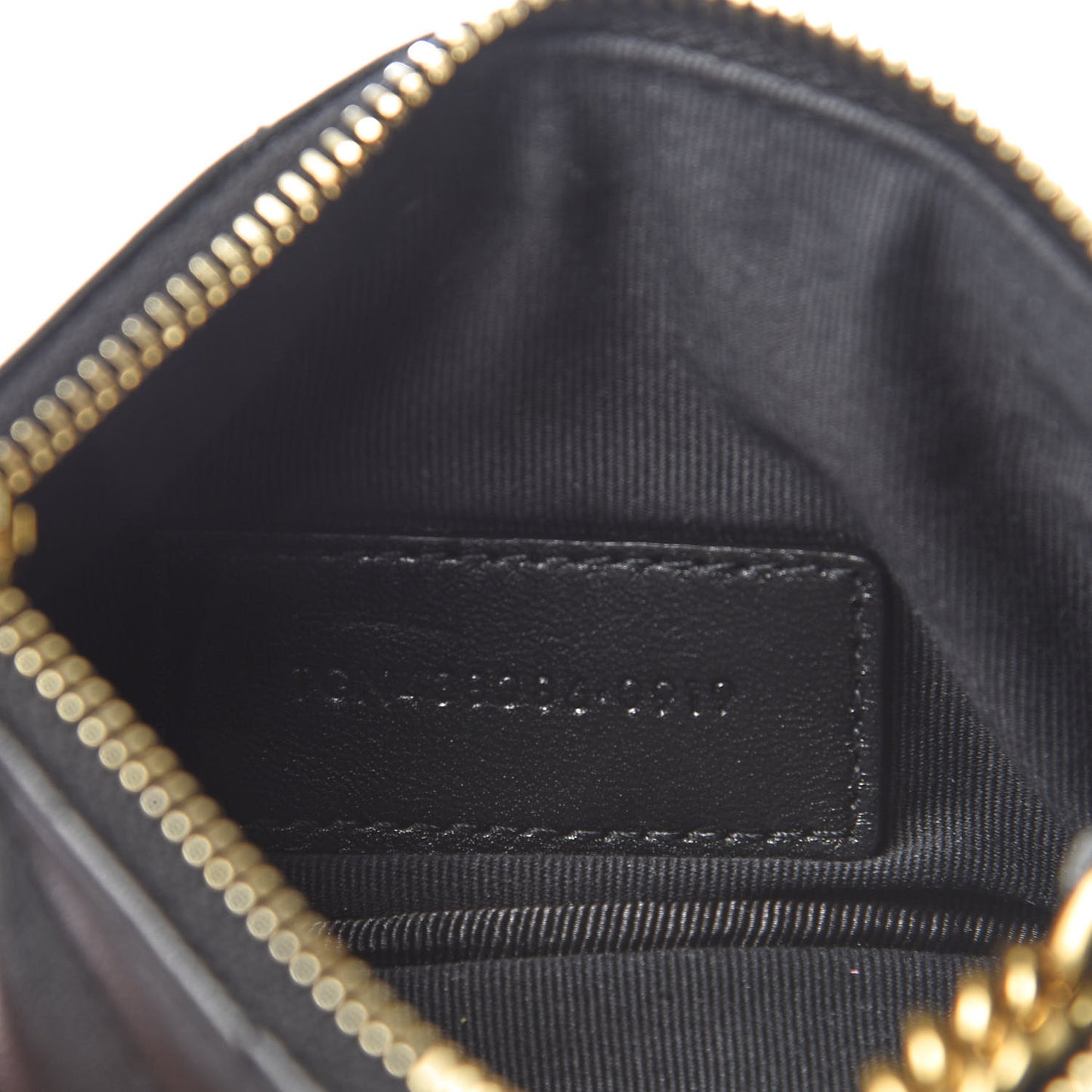 Calfskin Matelasse Monogram Key Pouch Black