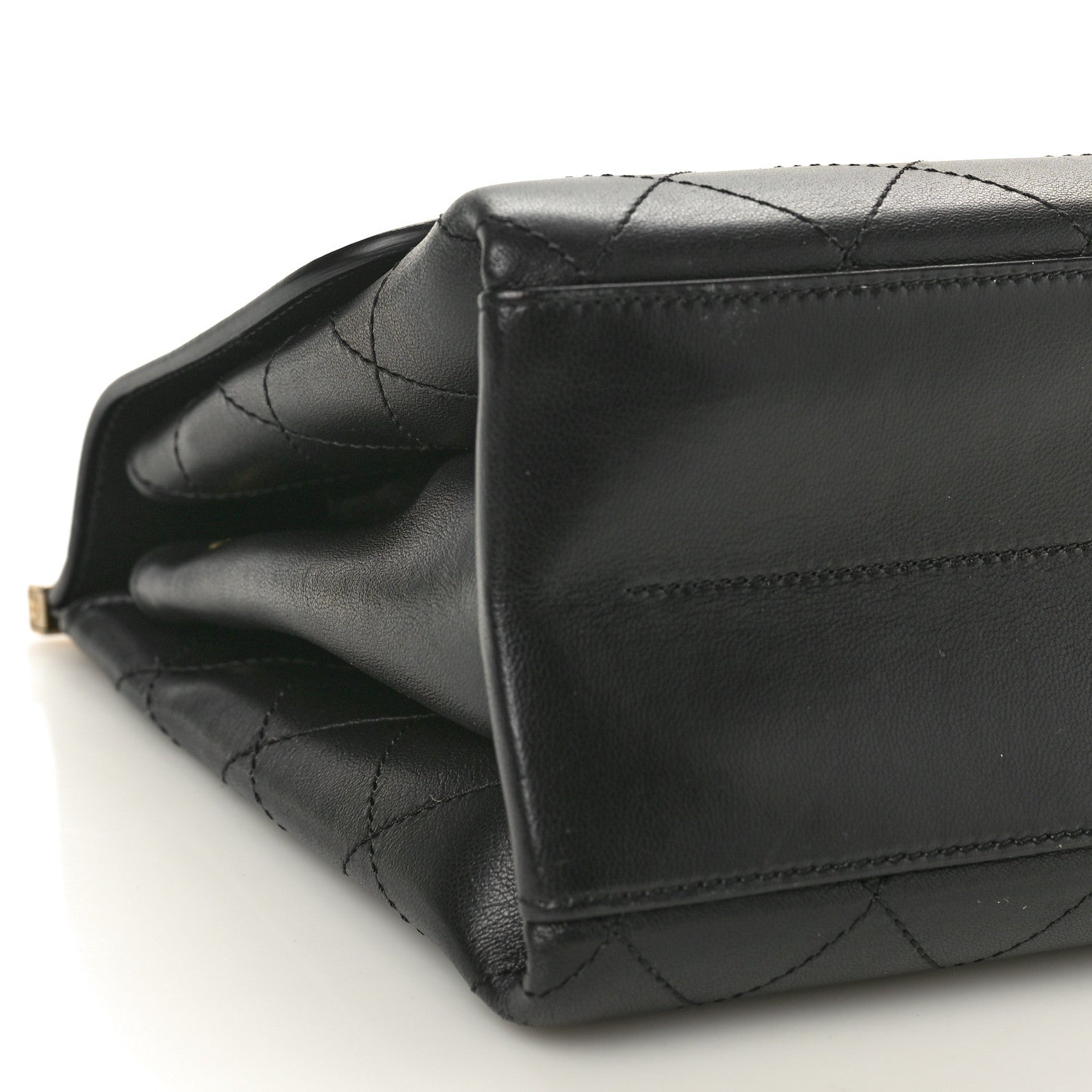 Chanel Lambskin Stitched Medium Coco Luxe Handle Flap Black 10 of 12