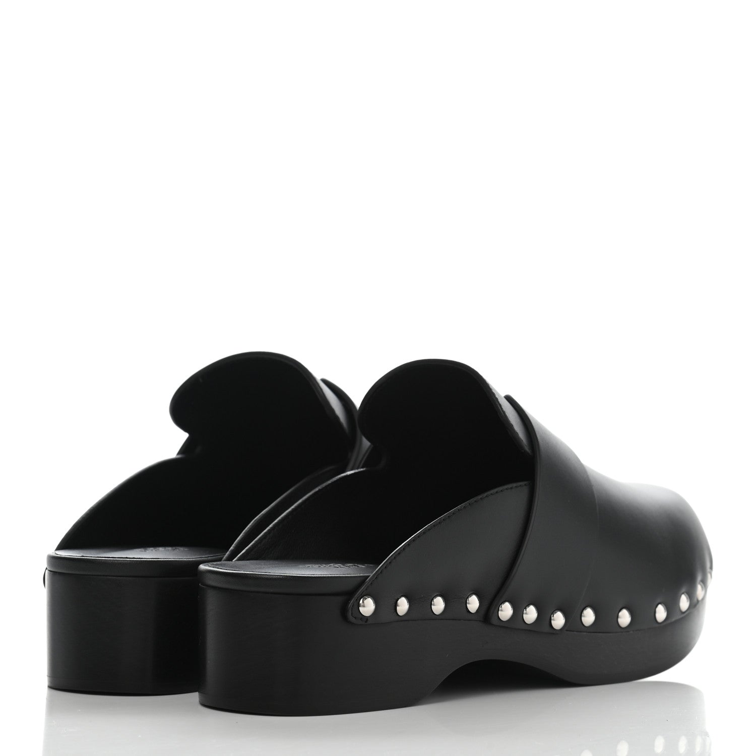 Hermes Calfskin Calya Mules 37 Black 4 of 7