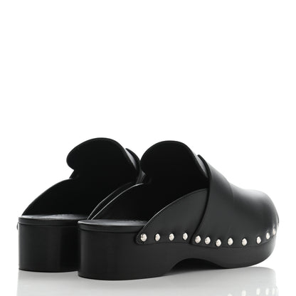 Hermes Calfskin Calya Mules 37 Black 4 of 7
