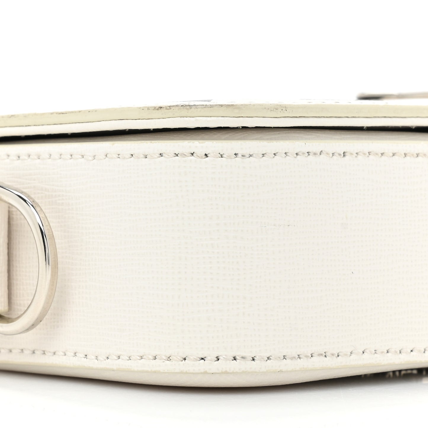 Saffiano Striped Mini Diag Binder Clip Bag White Black Yellow