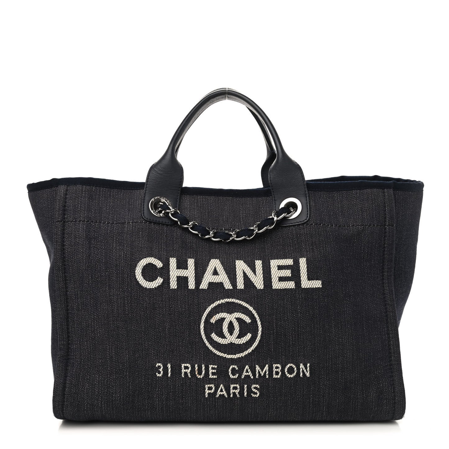 Denim Large Deauville Tote Dark Blue