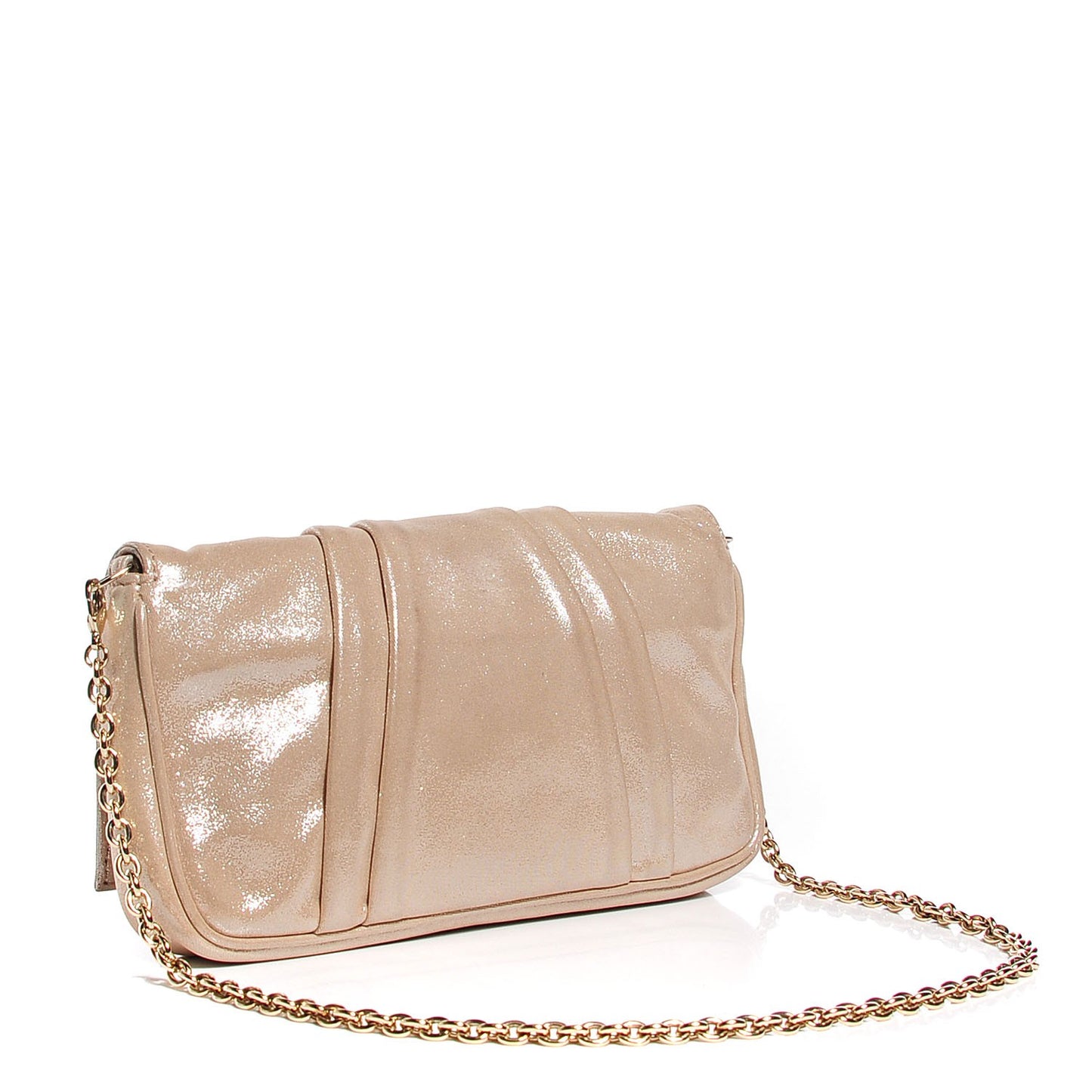 Metallic Calfskin Mia Pochette Beige
