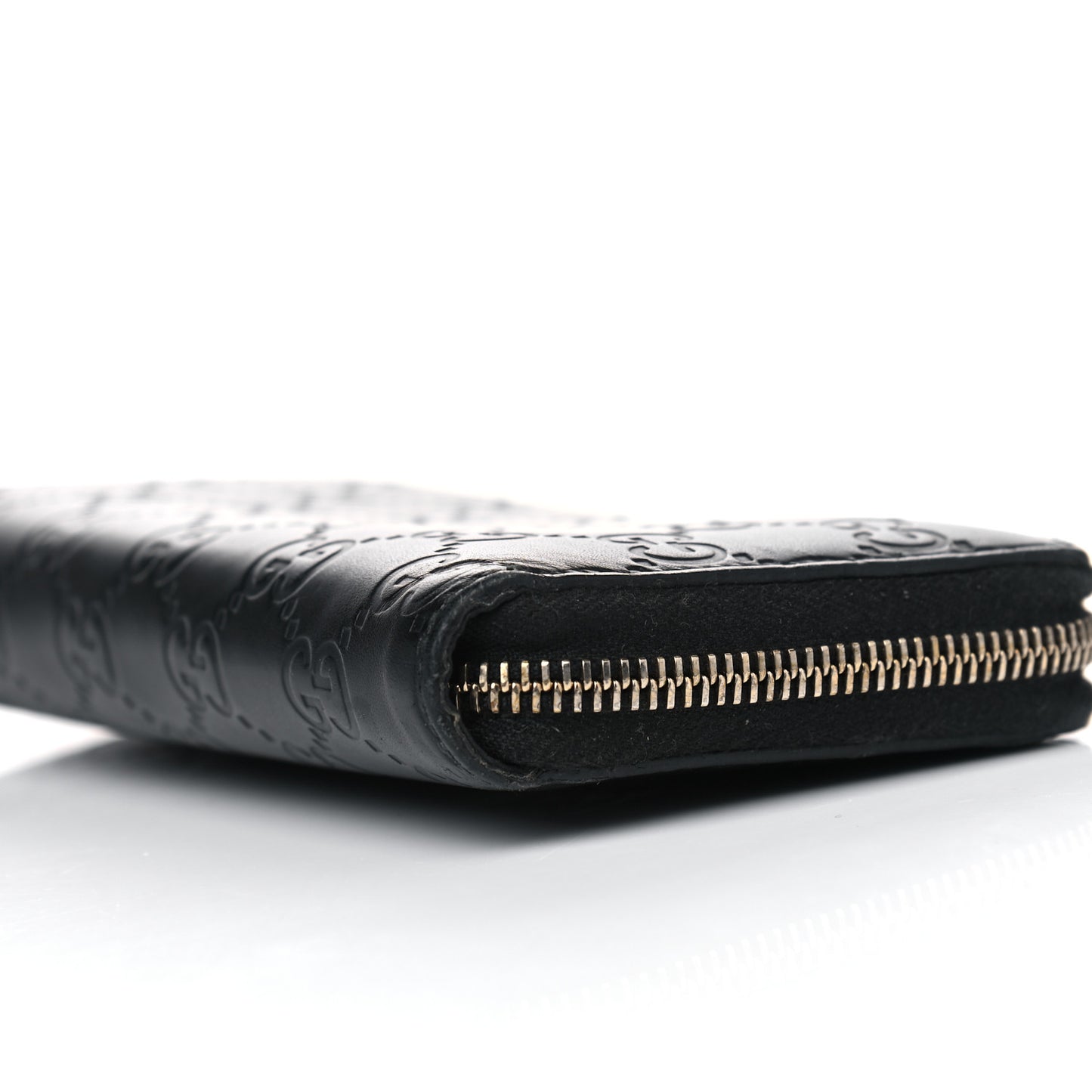 Guccissima Signature Zip Around Wallet Black