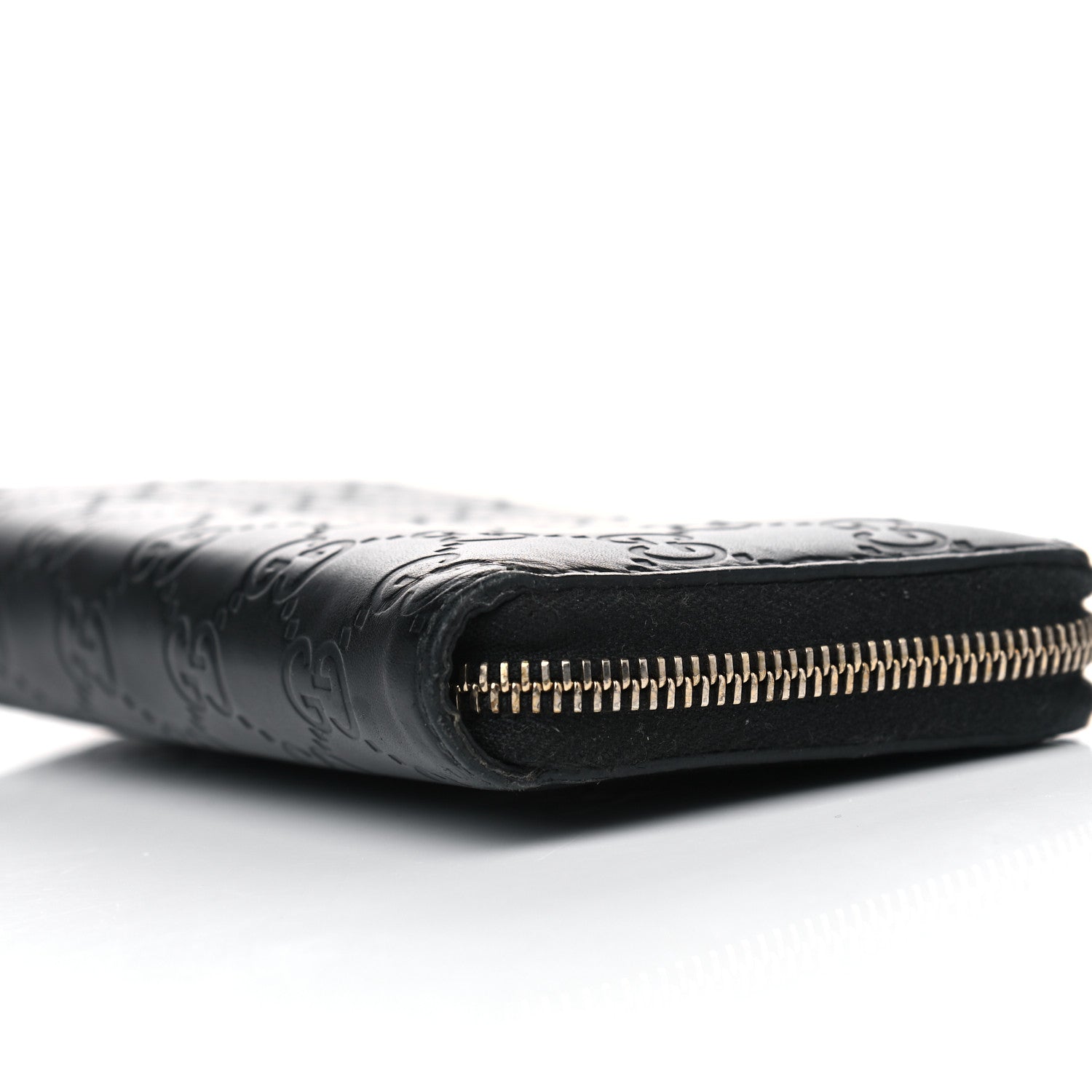 Gucci Guccissima Signature Zip Around Wallet Black 6 of 8