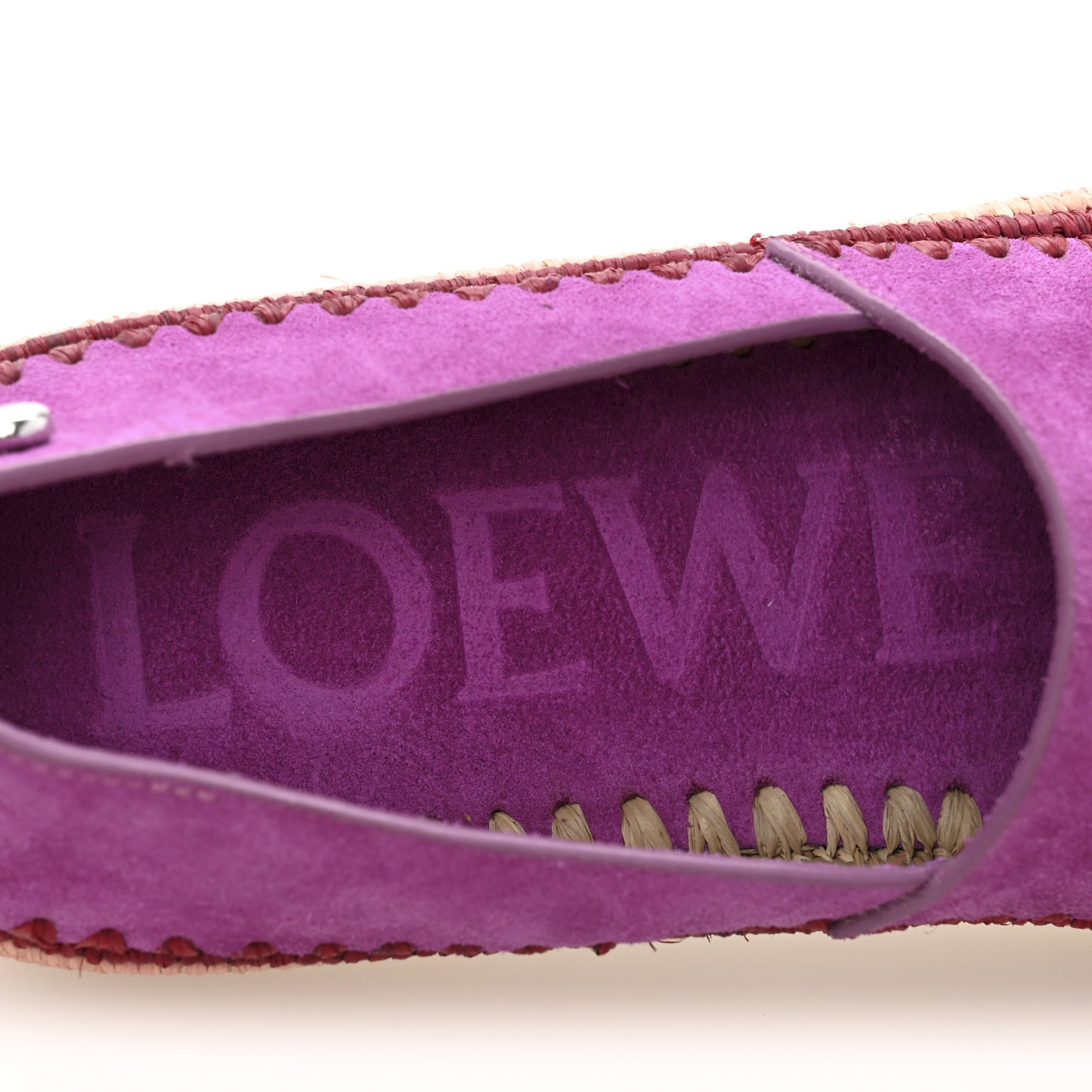 Suede Raffia Rio Slipper 38 Fuchsia