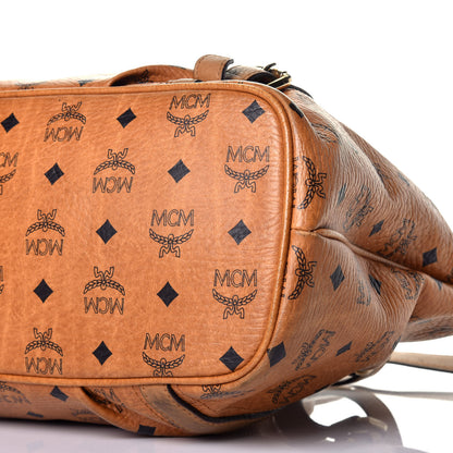 MCM Visetos Medium Essentials Shopper Tote Cognac 9 of 10
