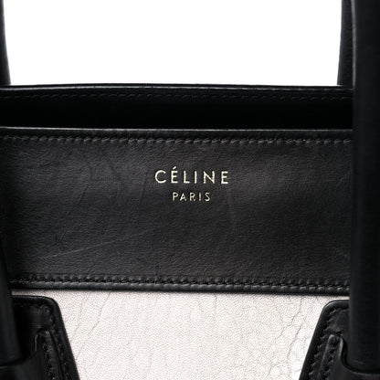 Celine Elephant Calfskin Mini Bi-Color Luggage Black White 6 of 19