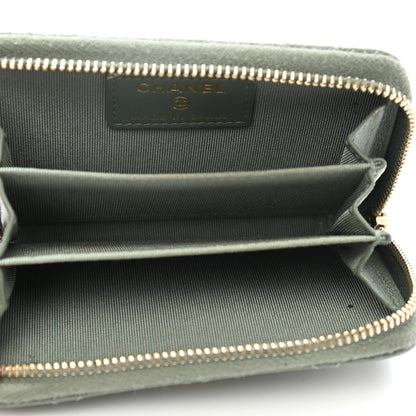Chanel Iridescent Caviar Quilted Zip Coin Purse Green 5 of 11