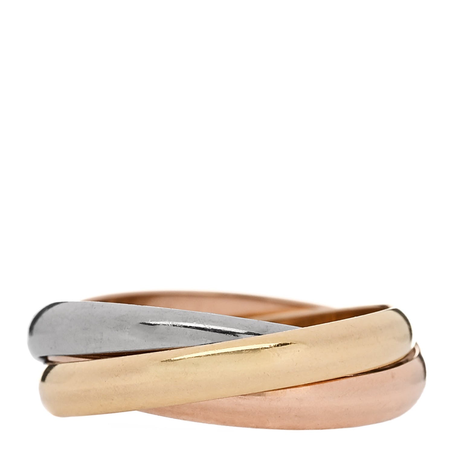Cartier 18K Pink Yellow White Gold Small Trinity Ring 53 6.25 3 of 5