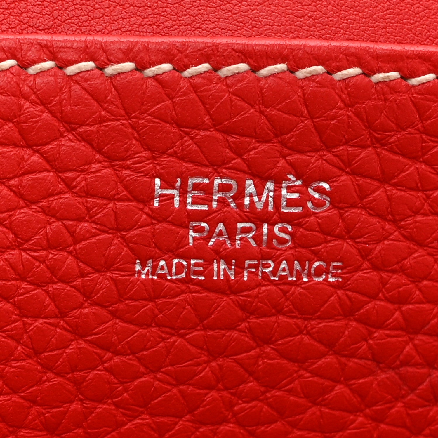 Hermes Taurillon Clemence Halzan 31 GM Rouge Casaque Vermillion 6 of 10