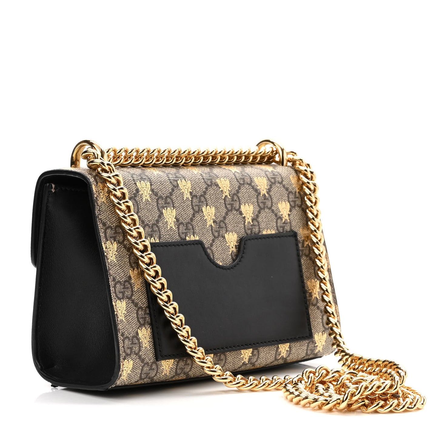 GG Supreme Monogram Bees Small Padlock Shoulder Bag Black
