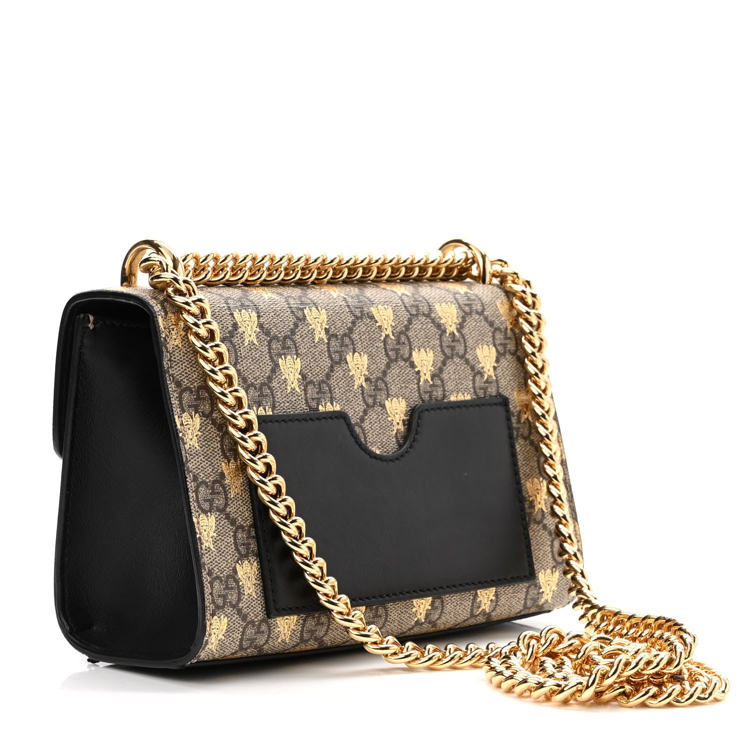 Gucci GG Supreme Monogram Bees Small Padlock Shoulder Bag Black 3 of 11