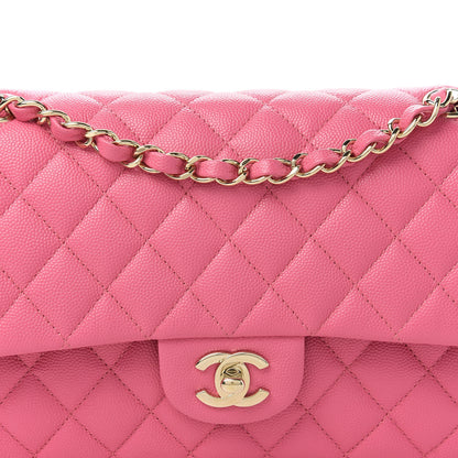 Chanel Caviar Quilted Medium Double Flap Pink 10 of 10