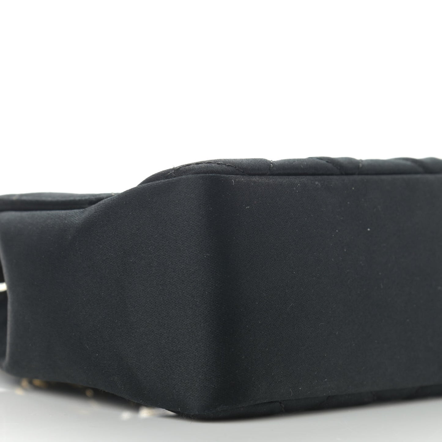 Satin Quilted Flap Black