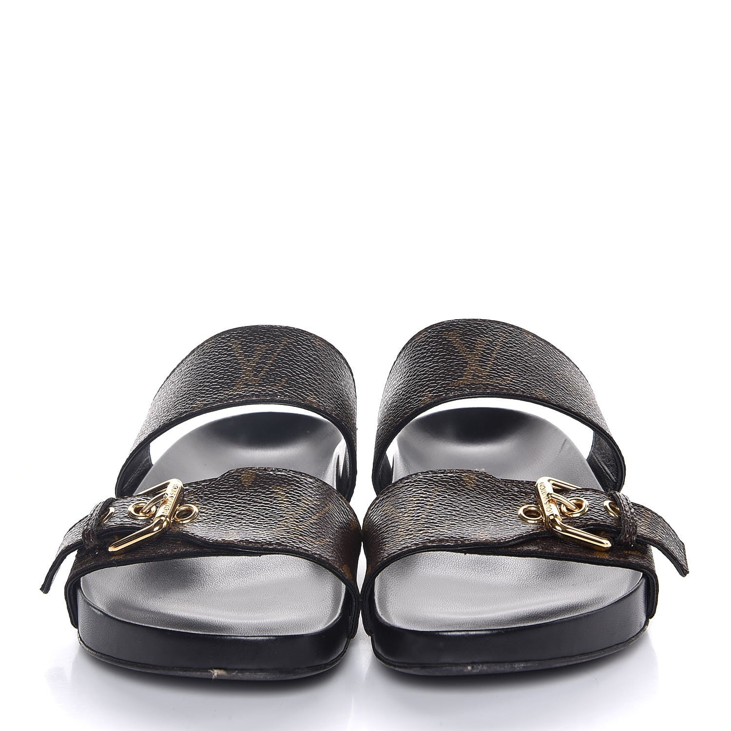 Louis Vuitton Monogram Bom Dia Mule Sandals 36 Black 2 of 9