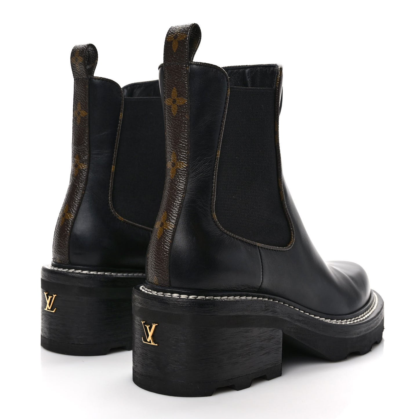 Calfskin Monogram Beaubourg Ankle Boots 37.5 Black