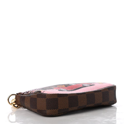Louis Vuitton Damier Ebene 2019 Christmas Animation Mini Pochette Accessories Red 4 of 8