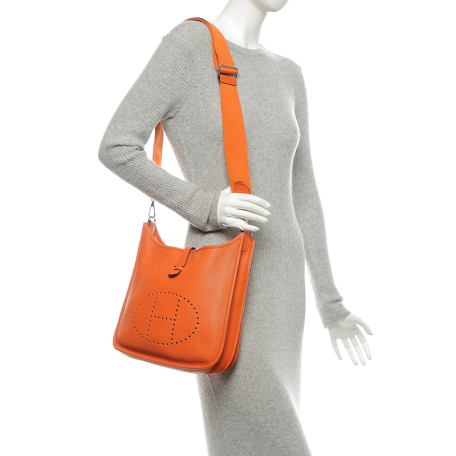 Hermes Taurillon Clemence Evelyne III PM Orange 2 of 7