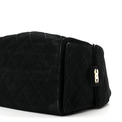 Chanel Suede Quilted Small Chanel 25 Handbag Black 10 of 11