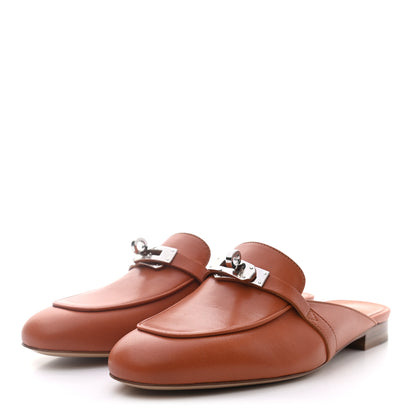 Hermes Goatskin Oz Mules 38 Marron Glaise 3 of 12