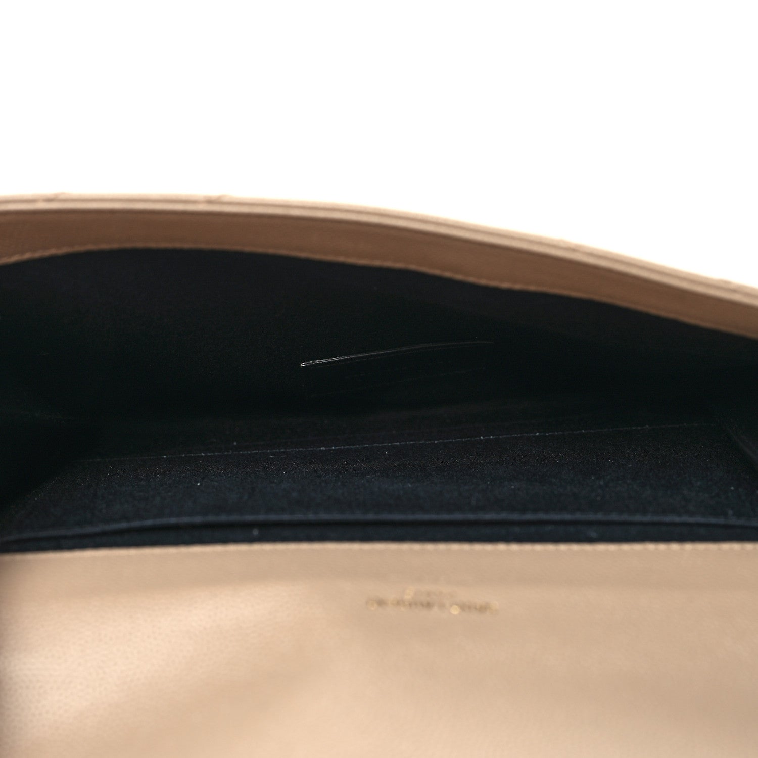 Saint Laurent Grain De Poudre Matelasse Chevron Monogram Envelope Clutch Dark Beige 5 of 10