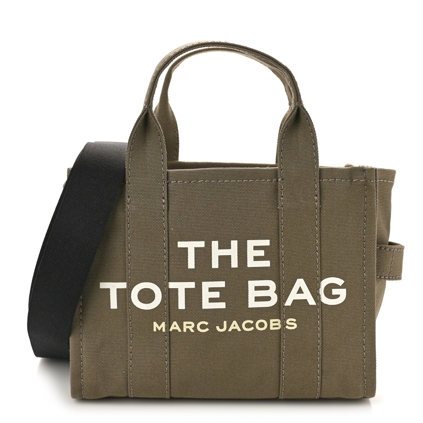 MARC JACOBS Cotton Canvas Small The Traveler Tote Bag Slate Green