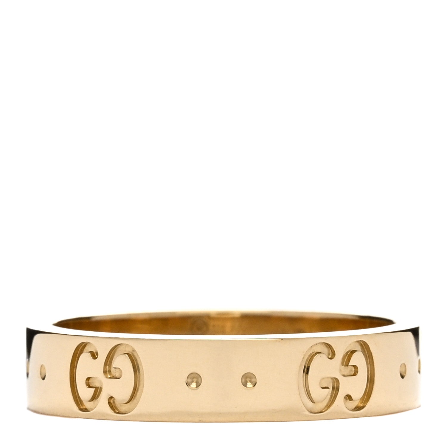 Gucci 18K Yellow Gold 4mm Icon Thin Band Ring 50 5.25 1 of 3