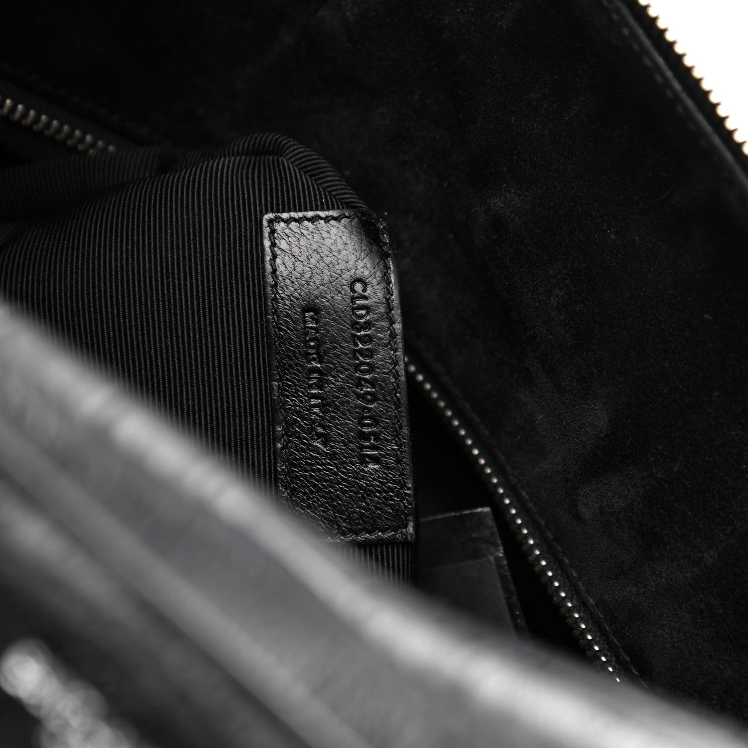 Saint Laurent Calfskin Crocodile Embossed Classic Duffle Bag Black 7 of 11