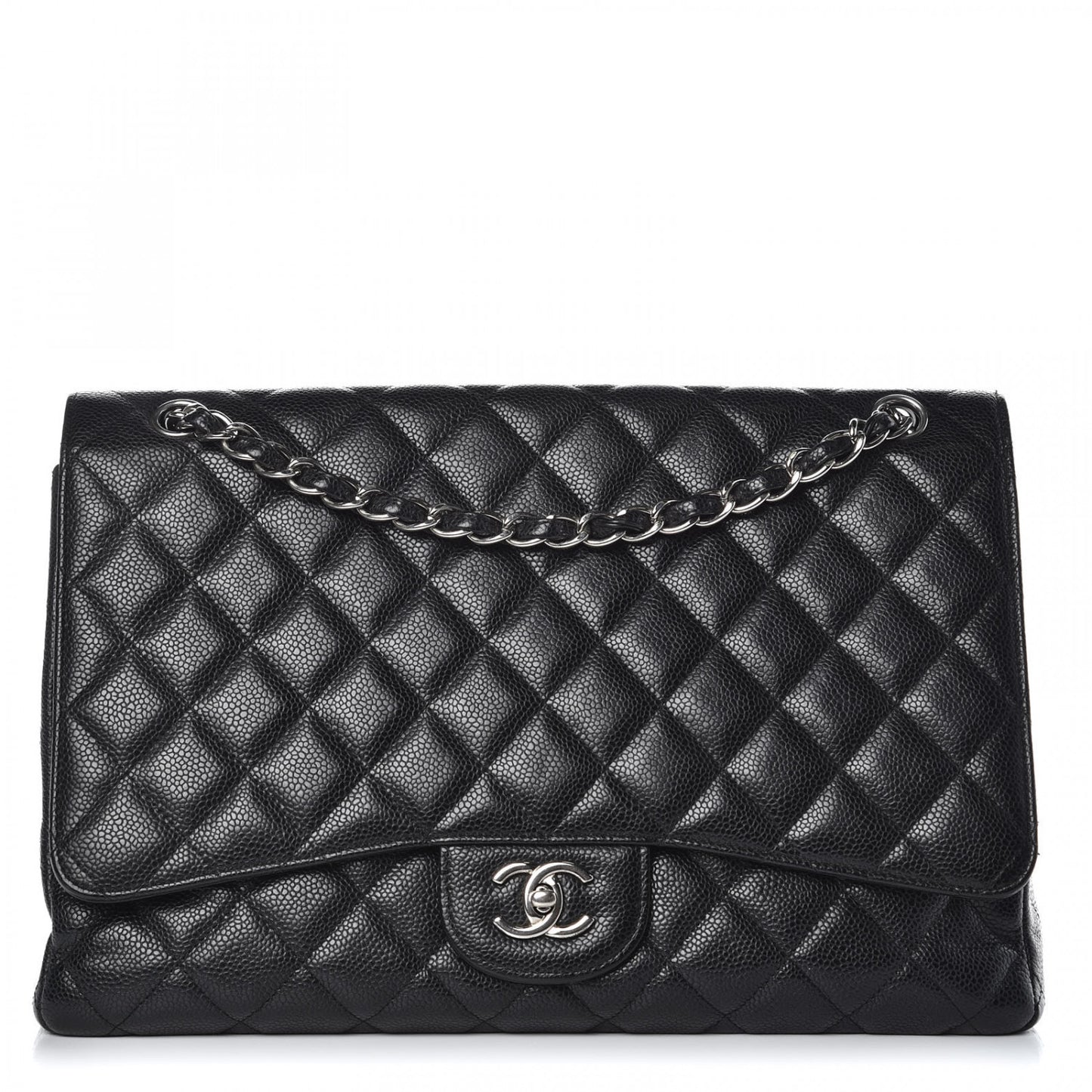 Caviar Quilted Maxi Single Flap Black