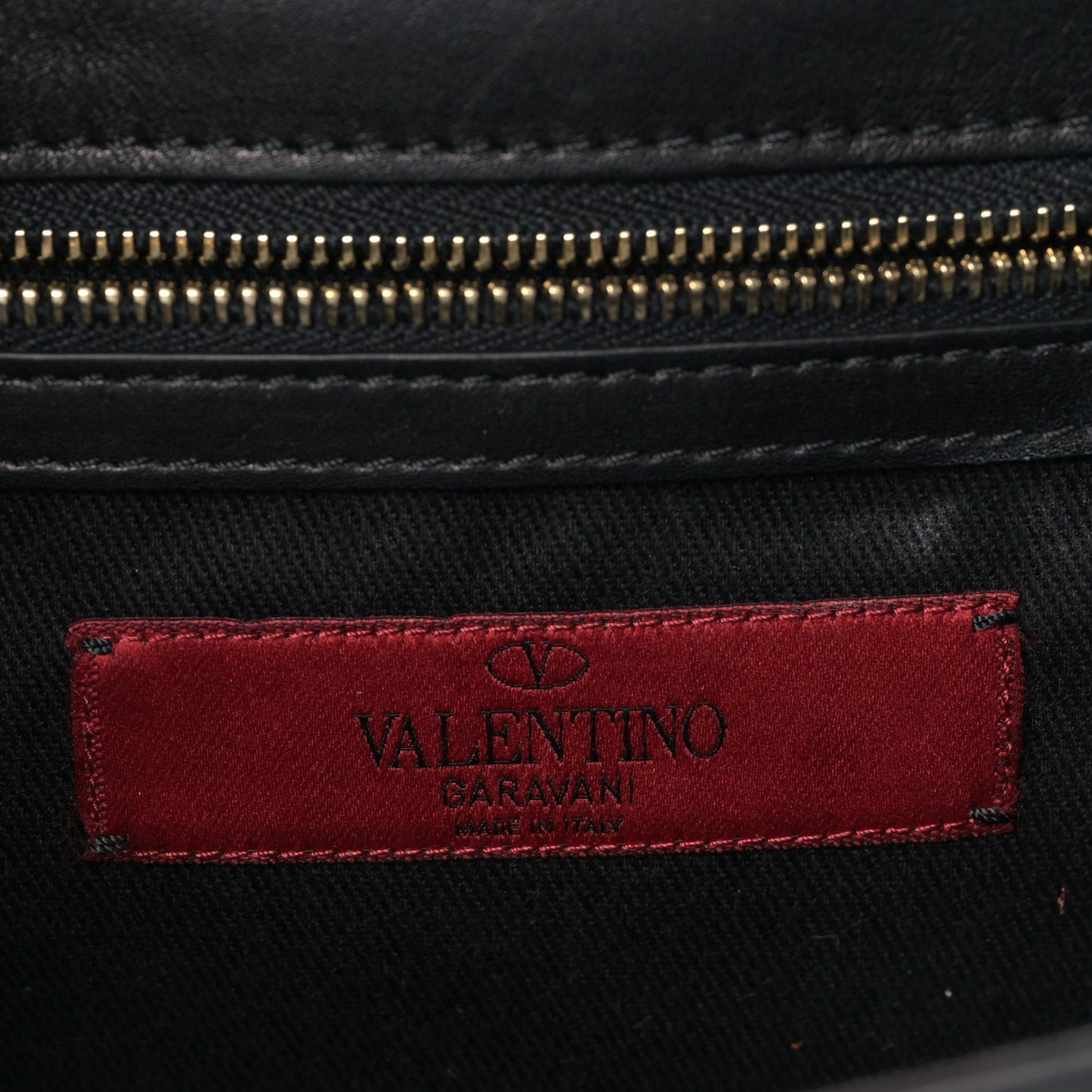 Vitello Small Glam Lock Rockstud Flap Black