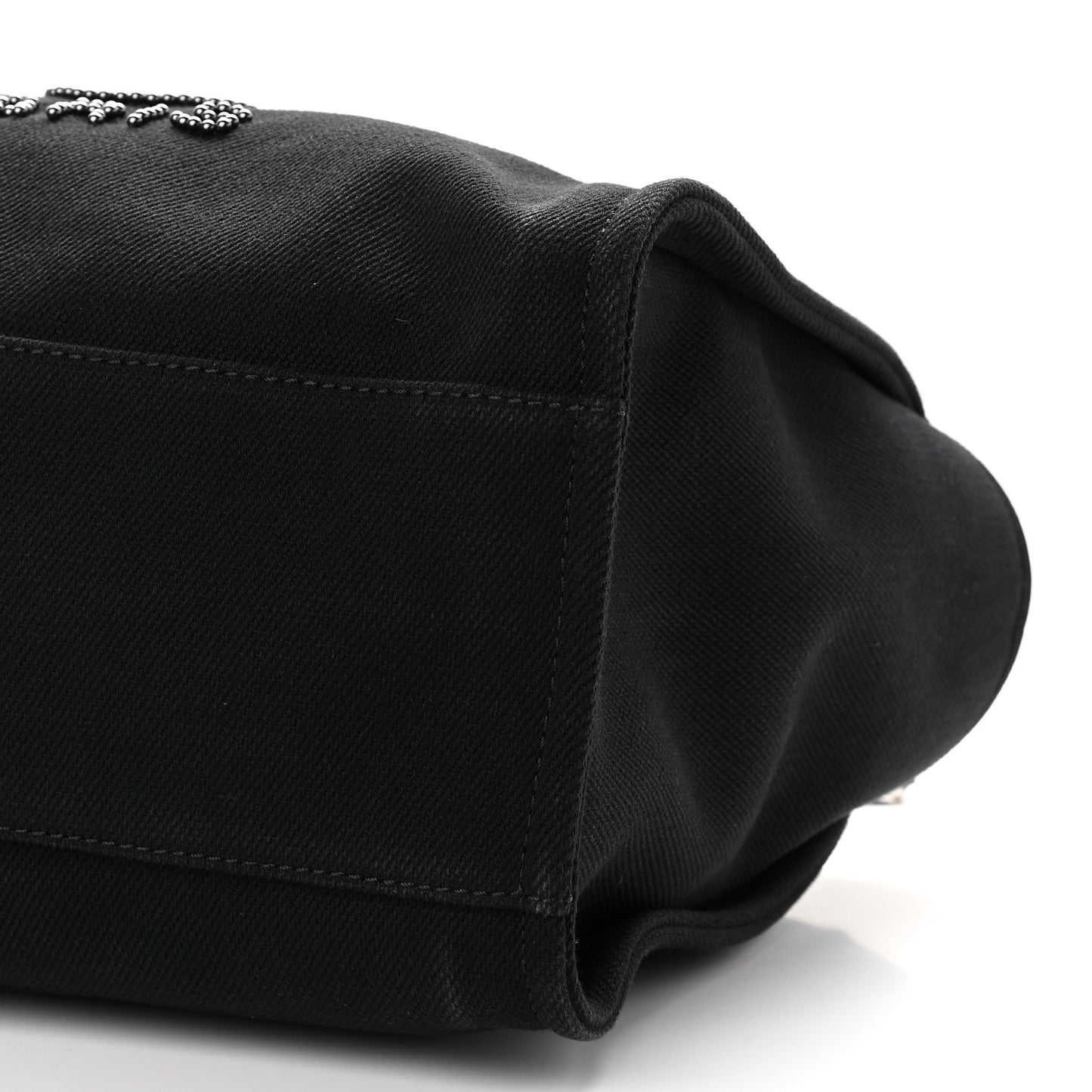 Canvas Pearl Medium Deauville Tote Black