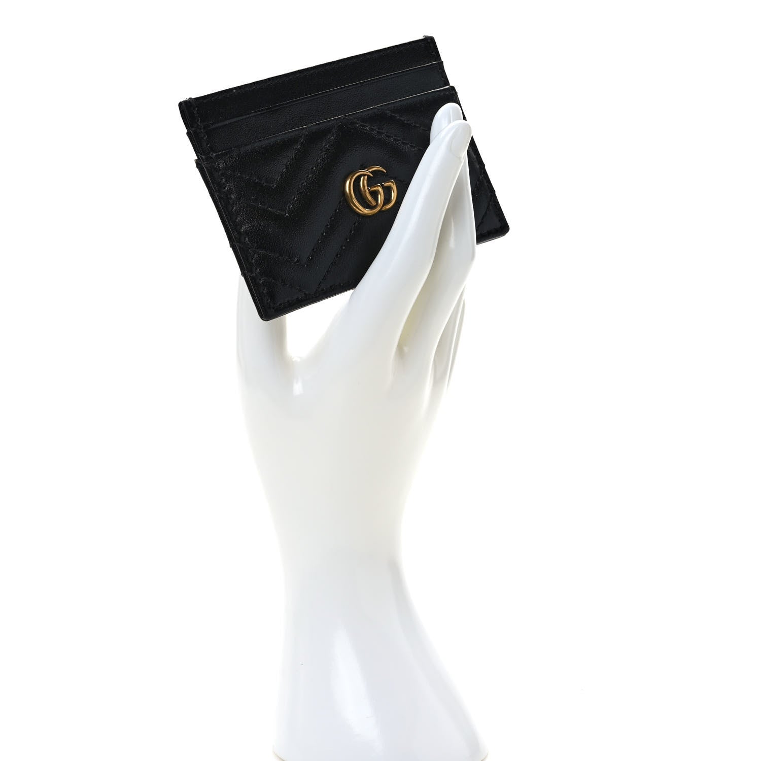 Gucci Calfskin Matelasse GG Marmont Card Holder Black 2 of 7