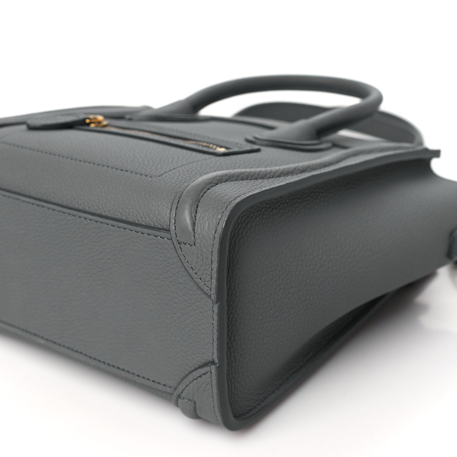 Celine Drummed Calfskin Nano Luggage Kohl 11 of 11