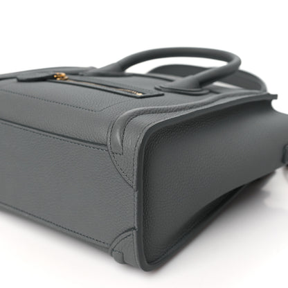 Celine Drummed Calfskin Nano Luggage Kohl 11 of 11