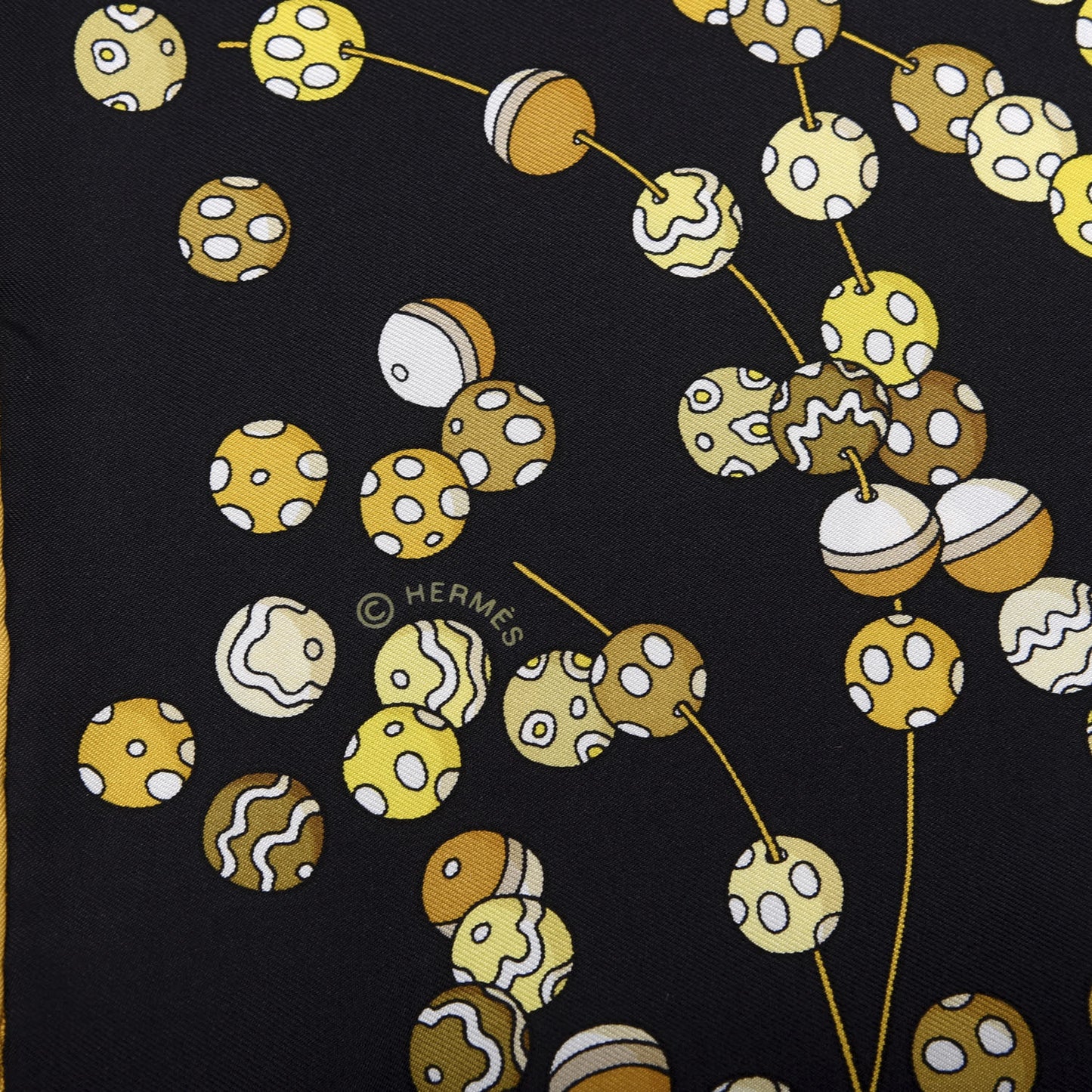 Silk Dancing Pearls Scarf 90 Black