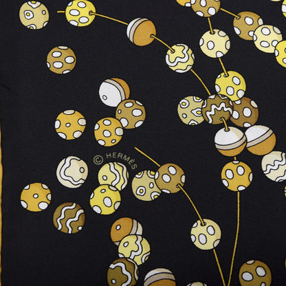 Hermes Silk Dancing Pearls Scarf 90 Black 2 of 5