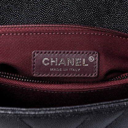 Chanel Caviar Chevron Quilted Small Coco Handle Flap So Black 6 of 9