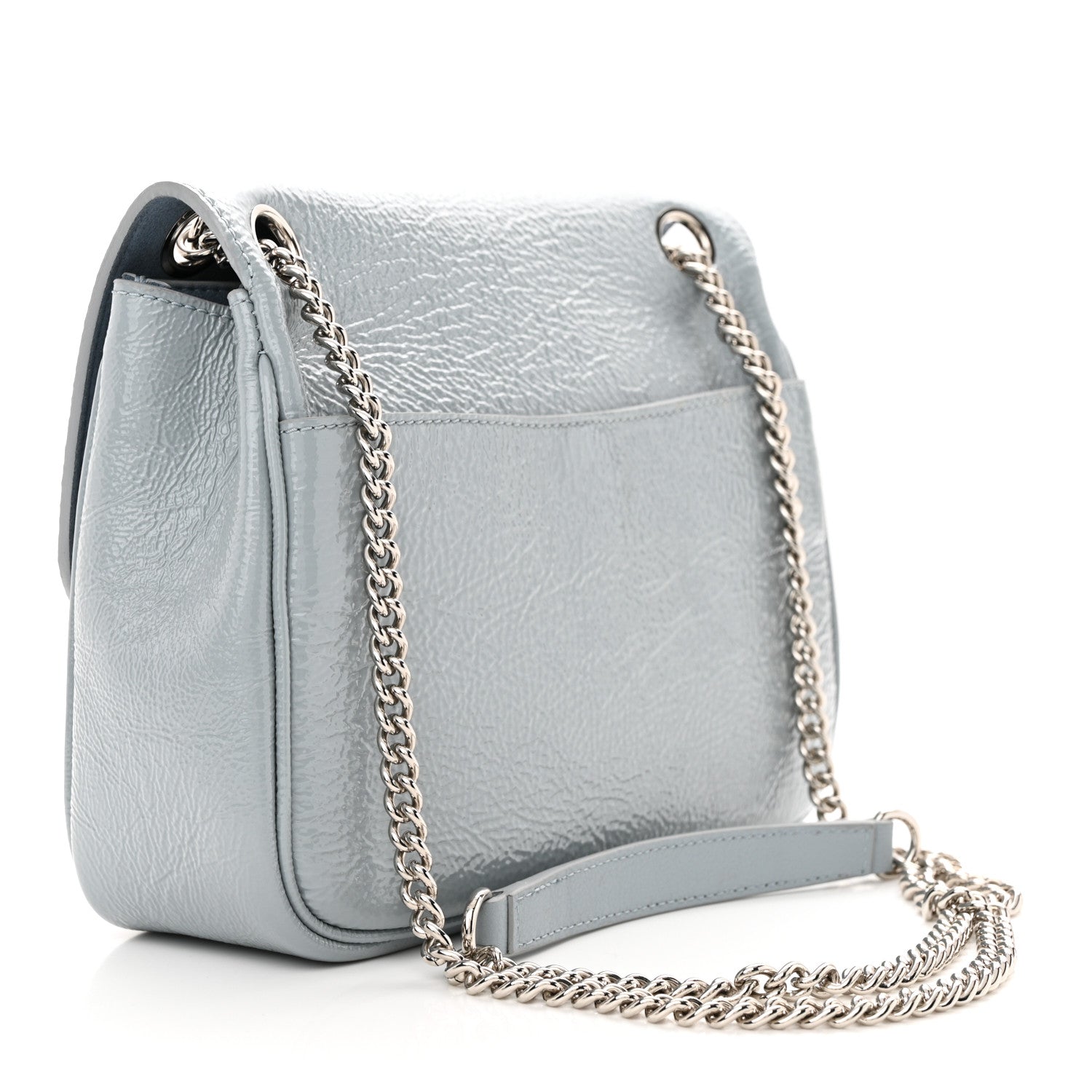 Mulberry Spongy Patent Calfskin Small Darley Shoulder Bag Cloud Blue 3 of 10