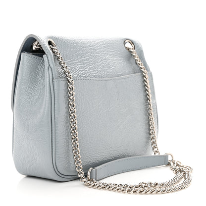 Mulberry Spongy Patent Calfskin Small Darley Shoulder Bag Cloud Blue 3 of 10