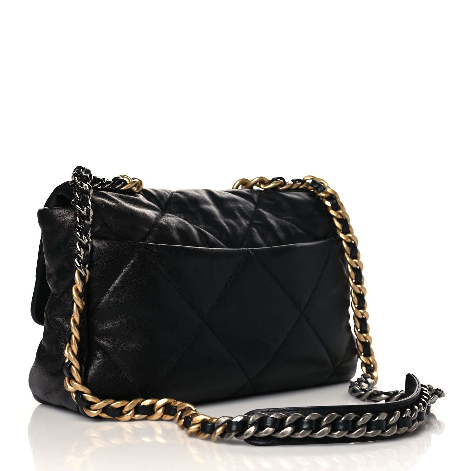 Chanel Goatskin Quilted Large Chanel 19 Flap Black 3 of 10