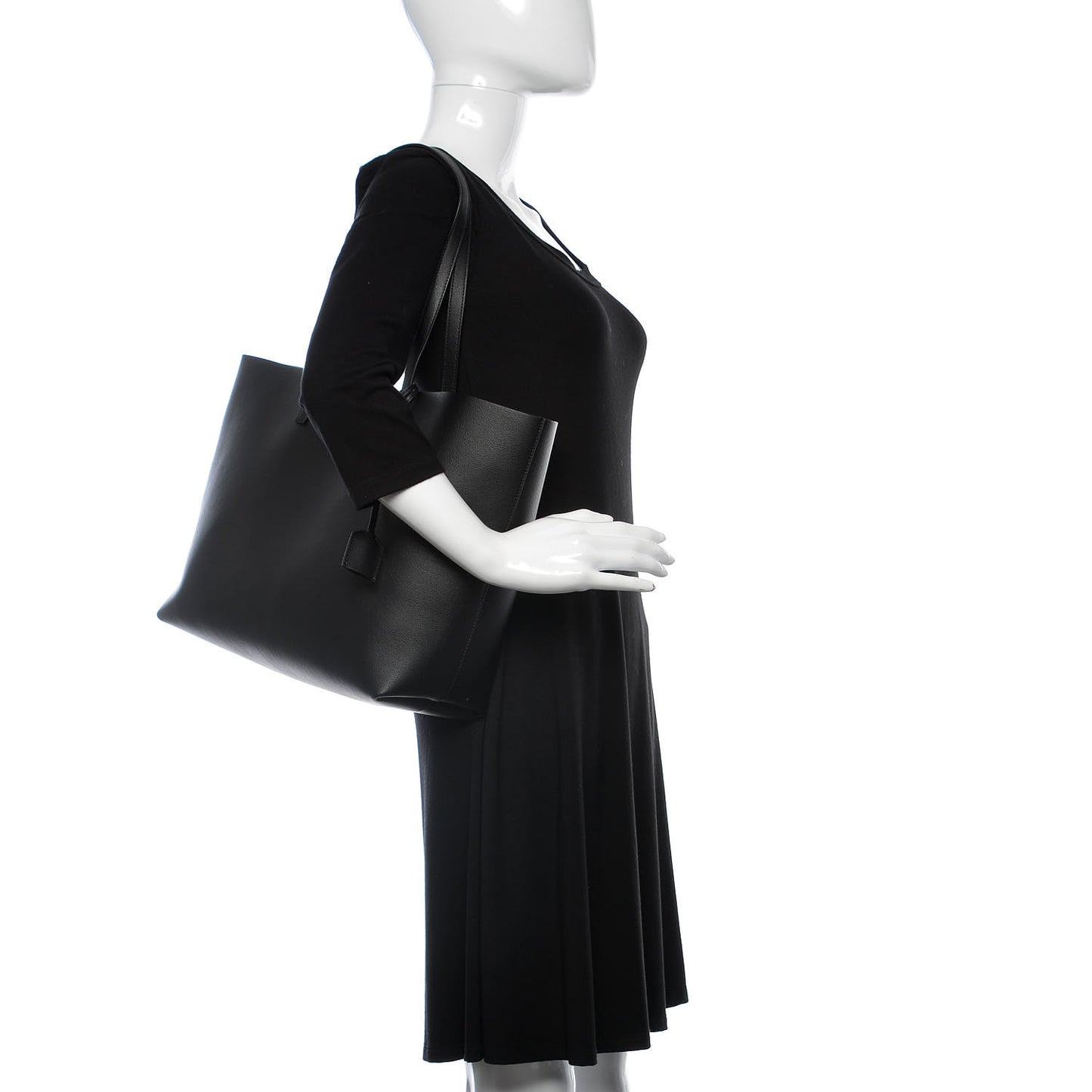 Calfskin Large Shopping Tote Black