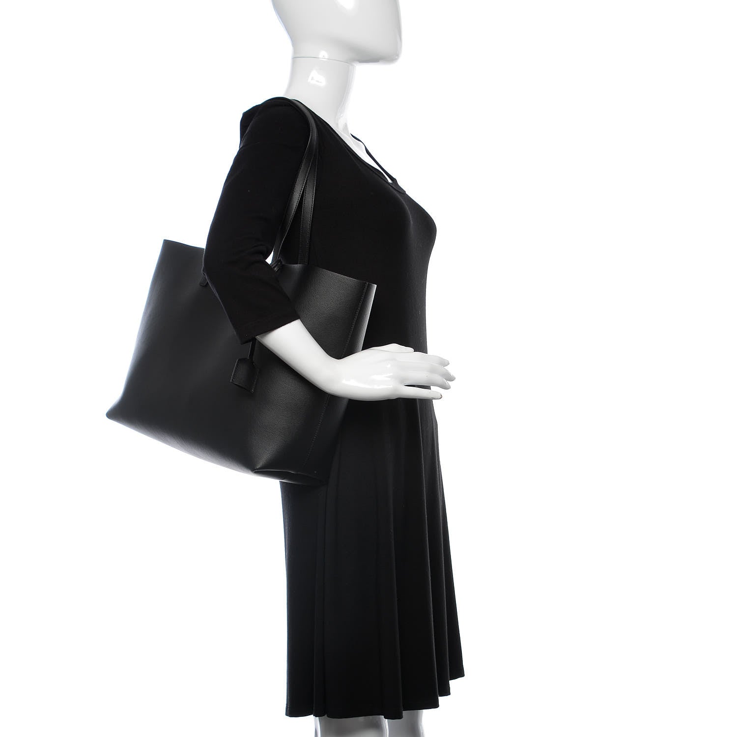 Saint Laurent Calfskin Large Shopping Tote Black 2 of 11