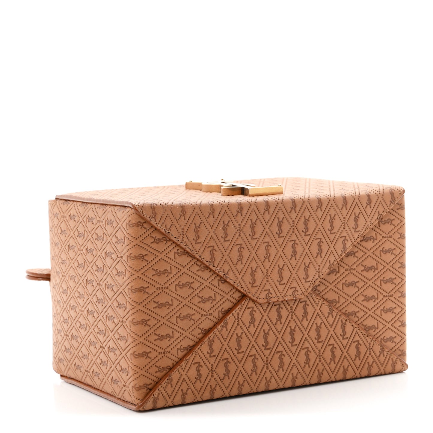 Calfskin Monogram Take Away Box Dusty Vintage Brown Gold