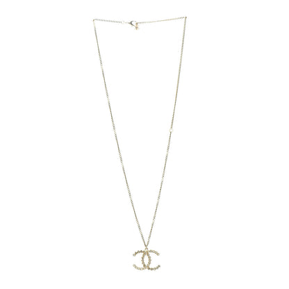 Chanel Crystal CC Pendant Necklace Gold 4 of 5